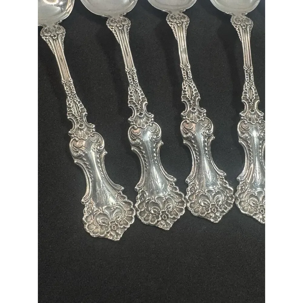 Sterling Silver Whiting Pompodour Teaspoons Set Of 6